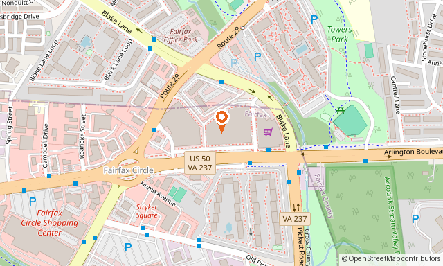 Map showing Henri the Barber at Salon Lofts, 9434 Fairfax Blvd, Fairfax, VA
